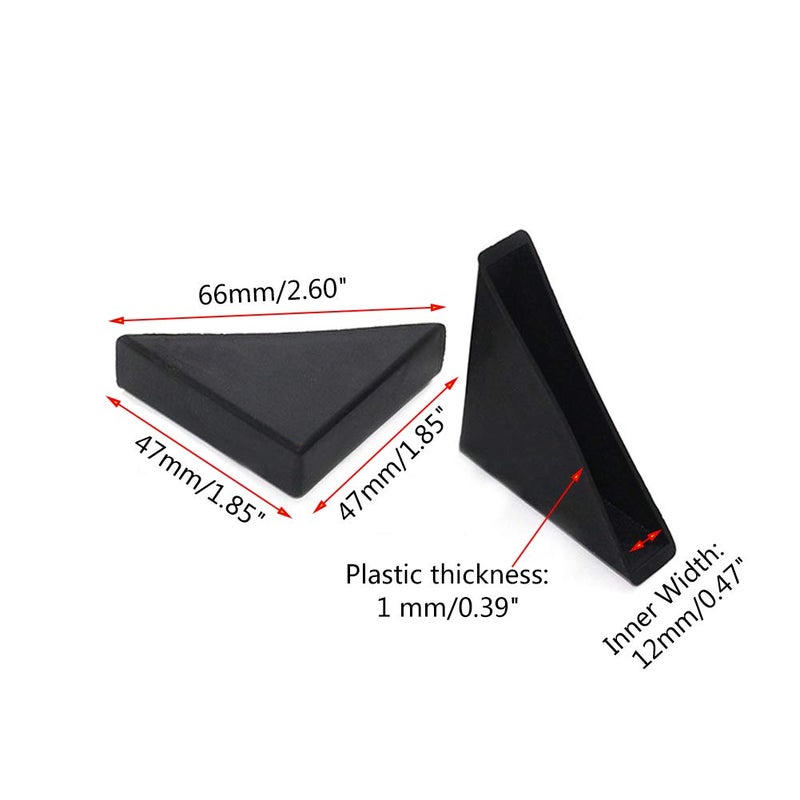 Xinally 8 Pieces Black Triangle Shape Plastic Glass Corner Guards Covers Protectors - Image 2